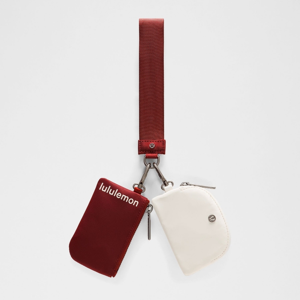 *NWT* LULULEMON Dual Pouch Wristlet, Color - Rockwood/Light Ivory